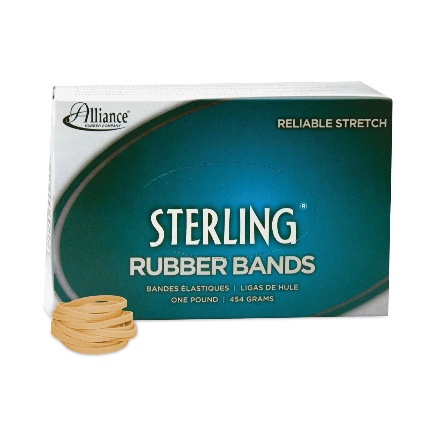 Alliance® Sterling Rubber Bands, Size 30, 0.03" Gauge, Crepe, 1 Lb Box, 1,500/box