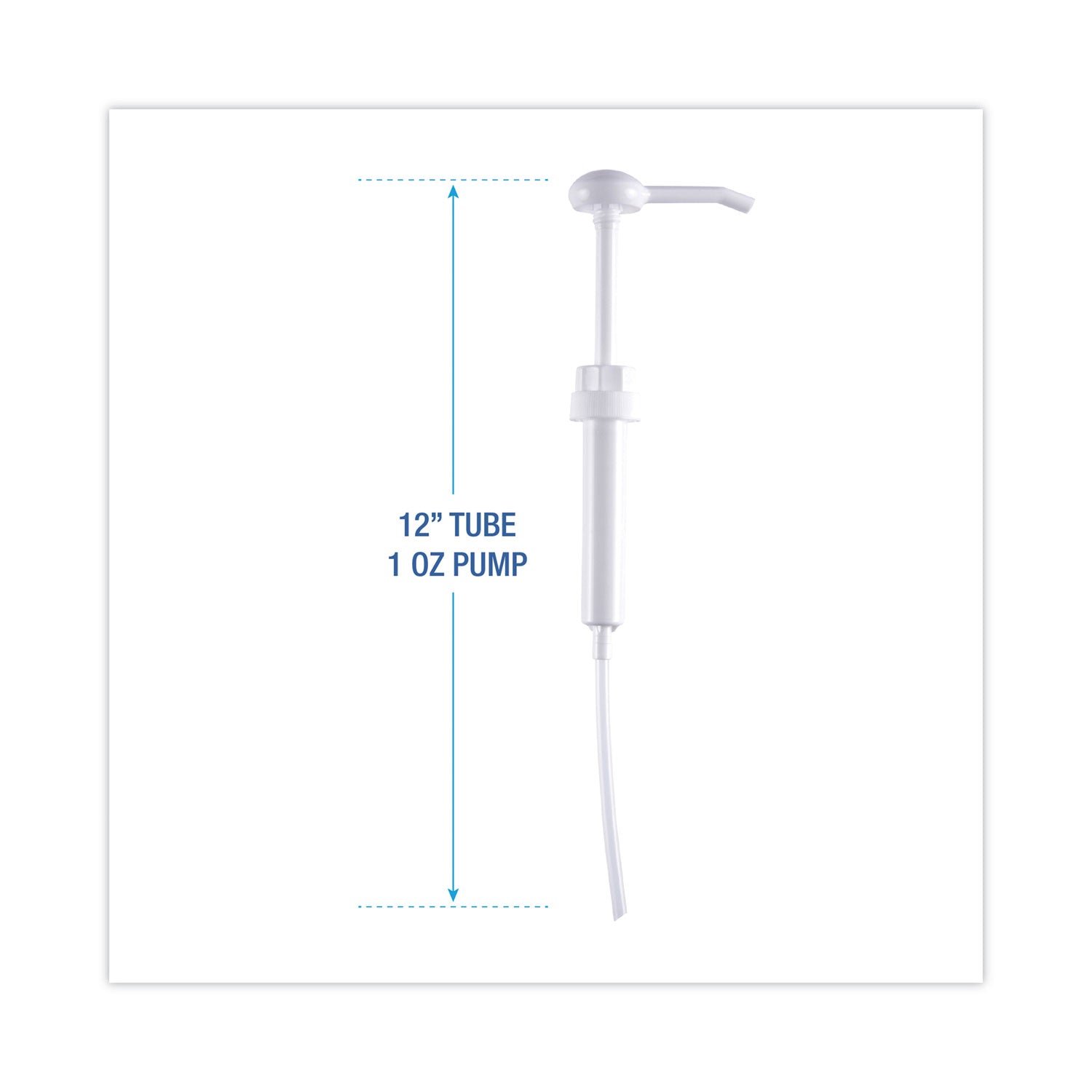 Boardwalk® Siphon Pump for 1 gal Bottles, 1 oz Output, 12" Tube, Plastic, White, 12/Carton