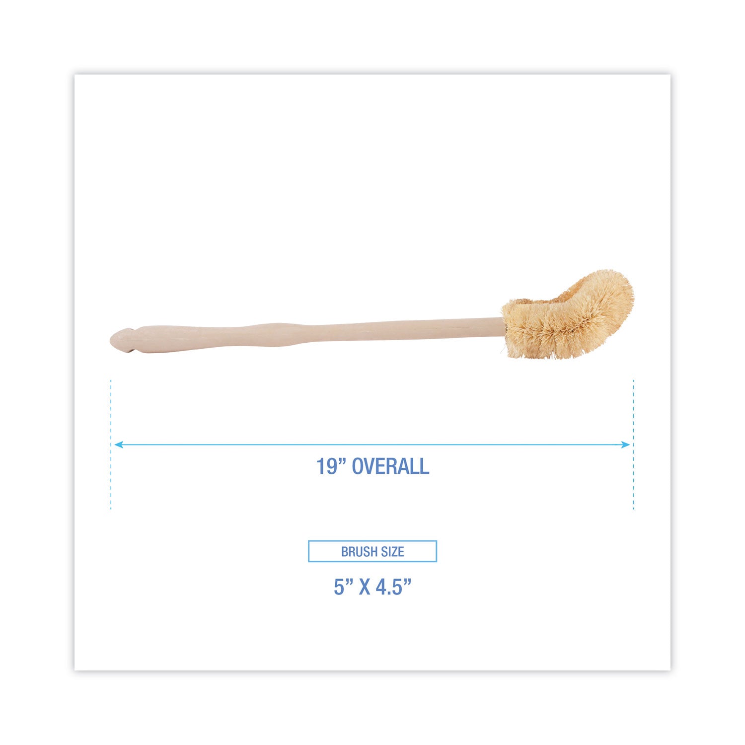 Boardwalk® Tampico Toilet Bowl Brush, 19" Overall Length, Beige