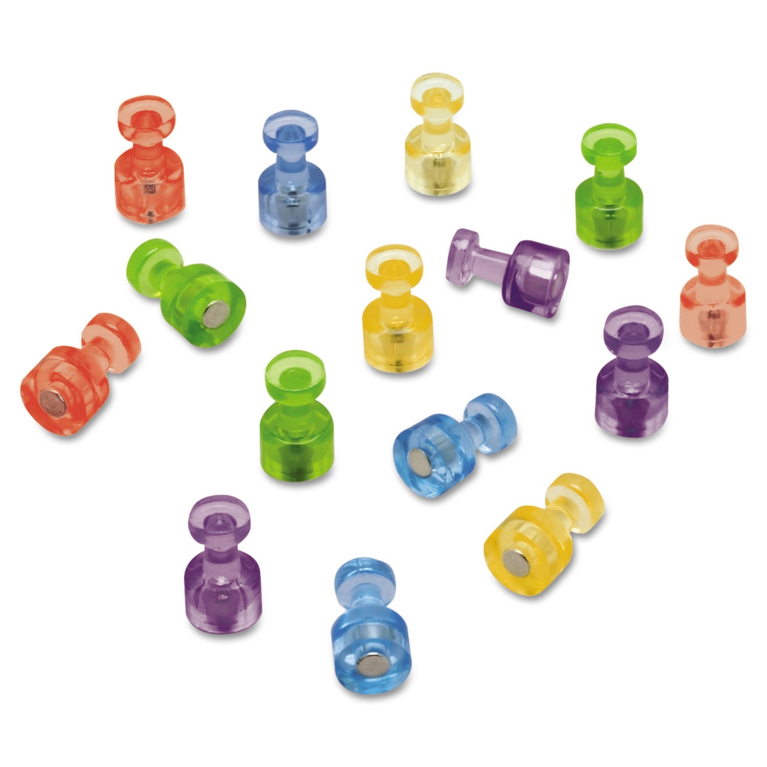 Quartet® Magnetic "Push Pins", 0.75" Diameter, Assorted Colors, 20/Pack