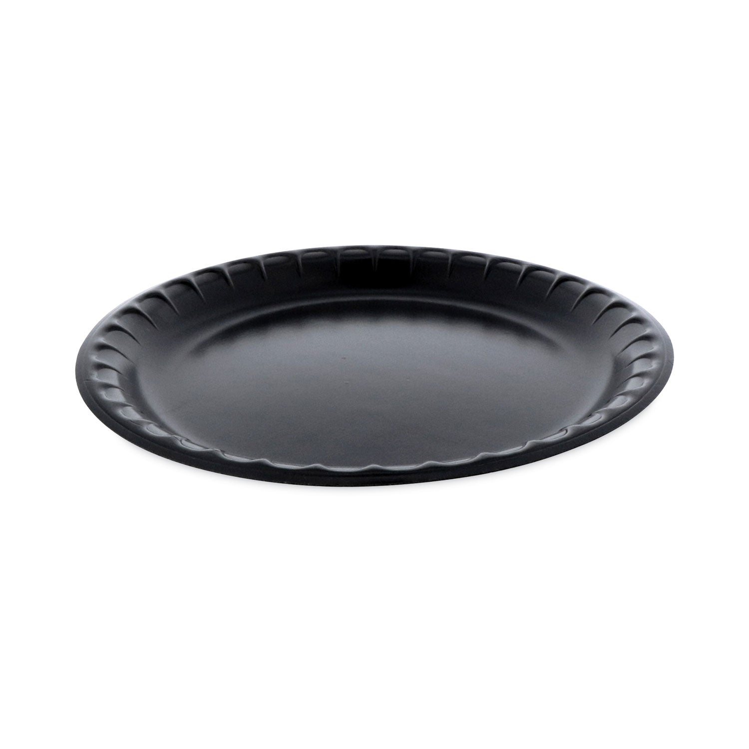 Pactiv Evergreen Placesetter Deluxe Laminated Foam Dinnerware, Plate, 10.25" dia, Black, 540/Carton