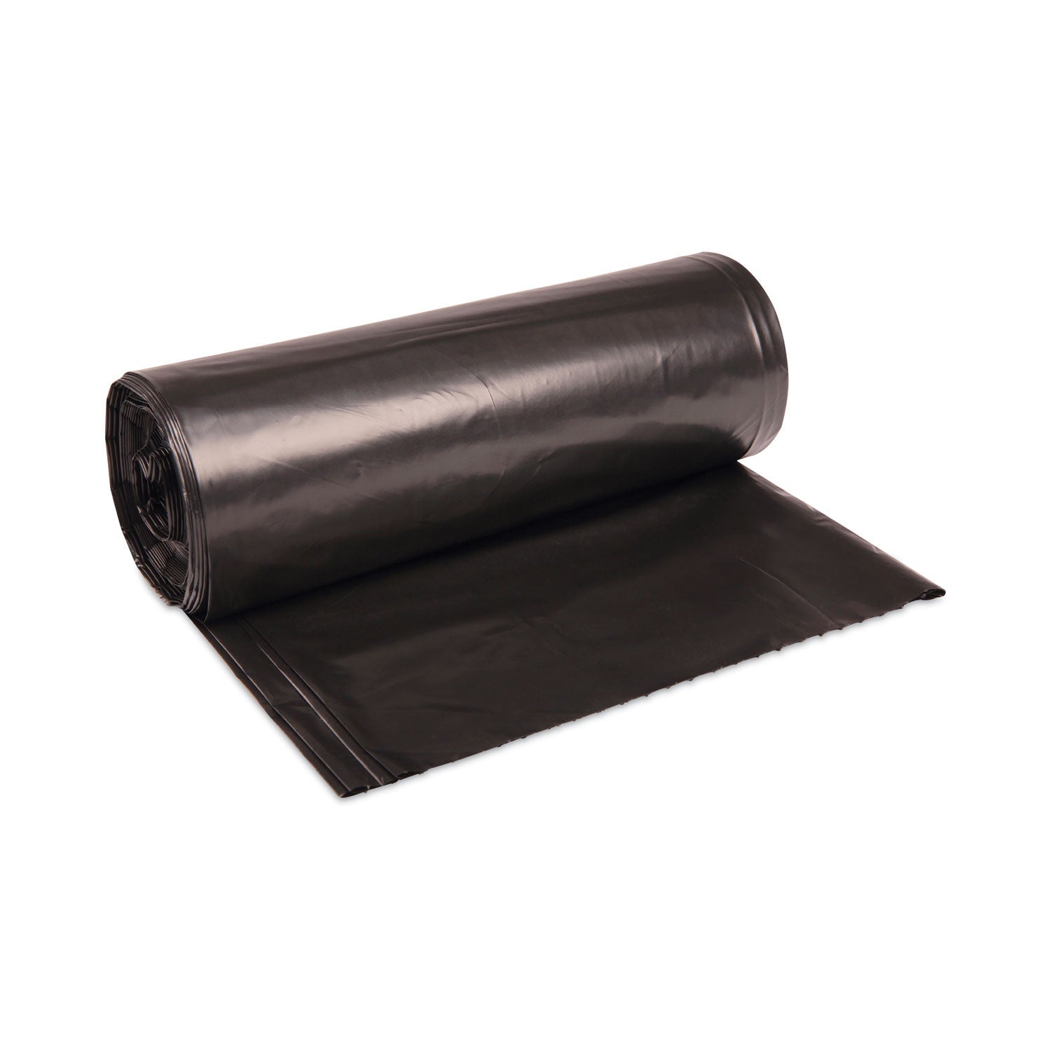 High-Density Can Liners | 56 gal, Black, Roll