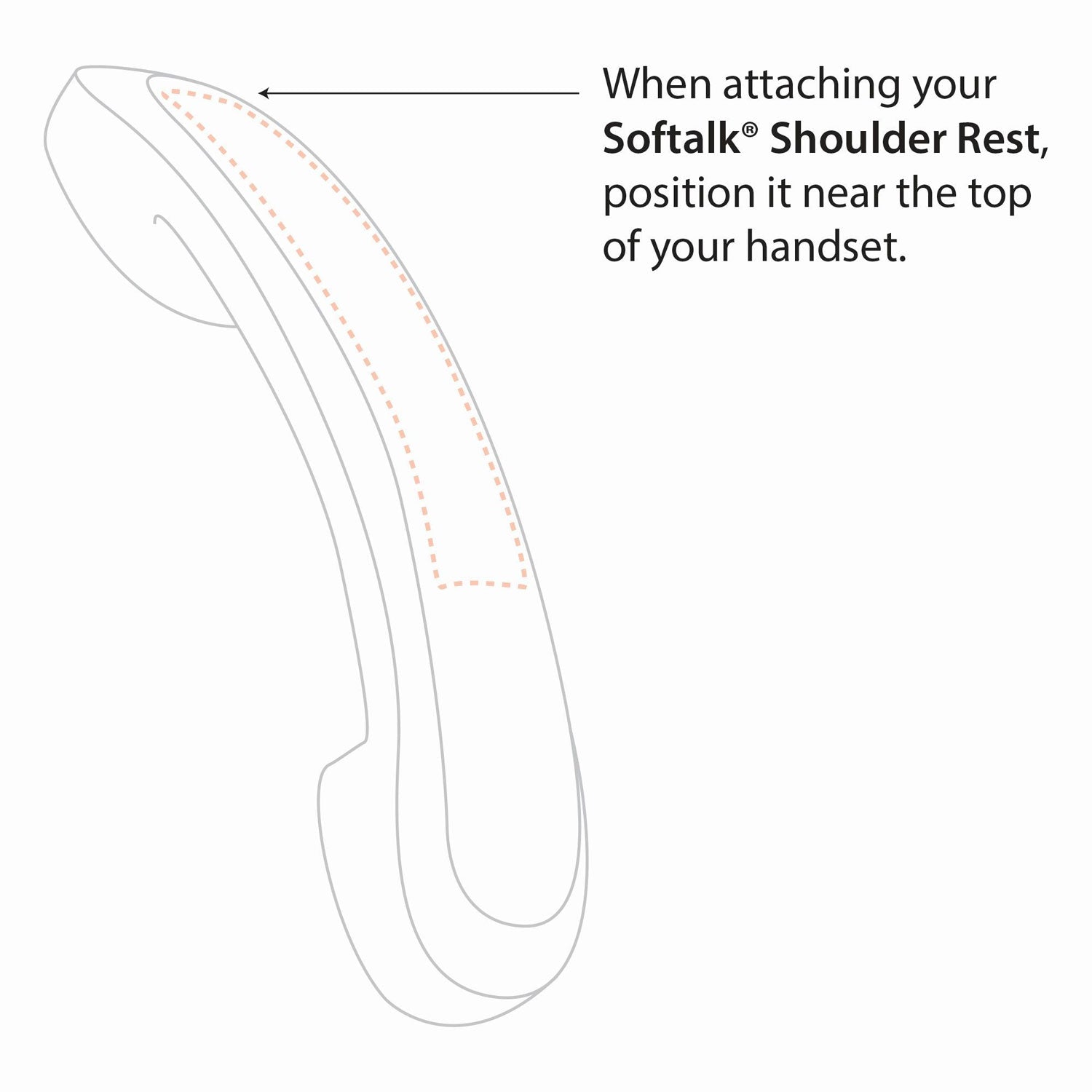 Softalk® Softalk II Telephone Shoulder Rest, 2 x 6.75 x 2.5, Black