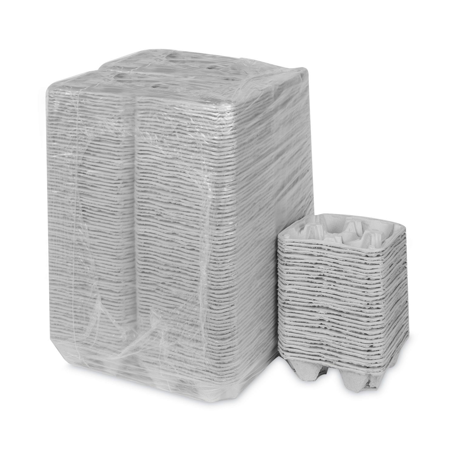 Pactiv Evergreen EarthChoice Carry-Safe Beverage Carrier, 8 oz to 32 oz, Four Cups + Food Tray, Natural, 300/Carton - Bloom Skins