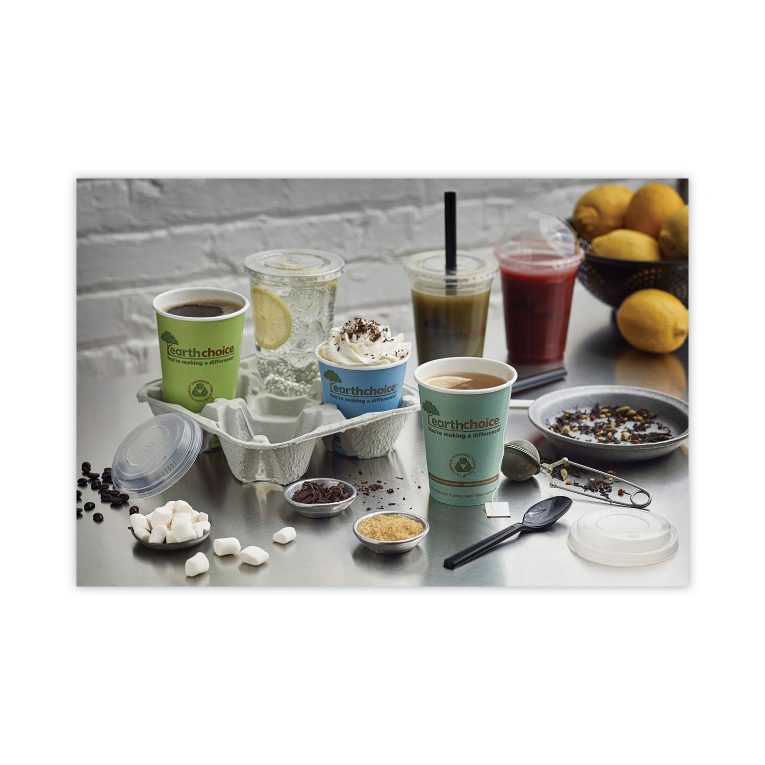 Pactiv Evergreen EarthChoice Carry-Safe Beverage Carrier, 8 oz to 32 oz, Four Cups + Food Tray, Natural, 300/Carton - Bloom Skins