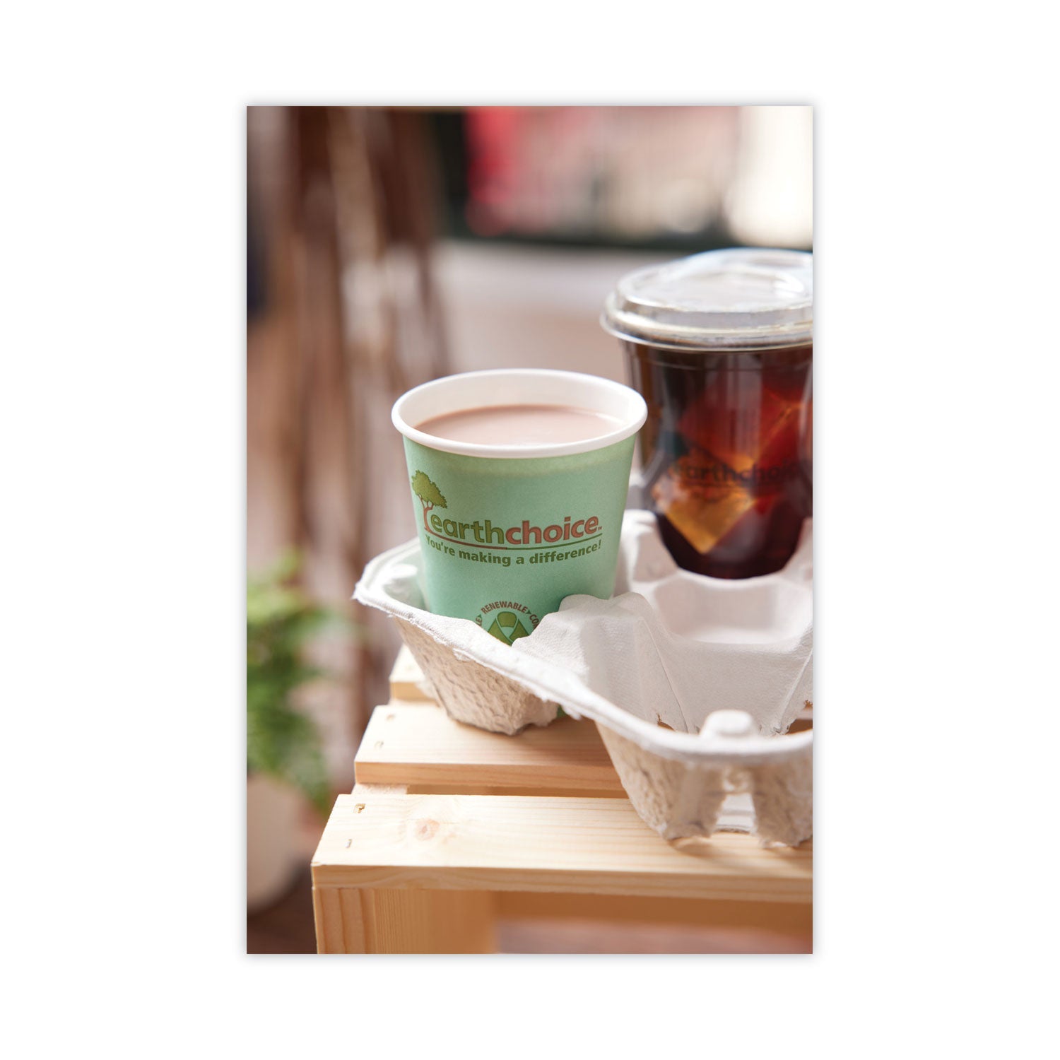 Pactiv Evergreen EarthChoice Carry-Safe Beverage Carrier, 8 oz to 32 oz, Four Cups + Food Tray, Natural, 300/Carton - Bloom Skins