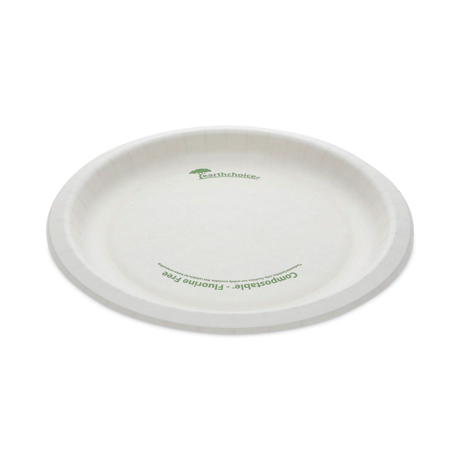 Pactiv Evergreen EarthChoice Pressware Compostable Dinnerware, Plate, Paper, 9" dia, White, 450/Carton