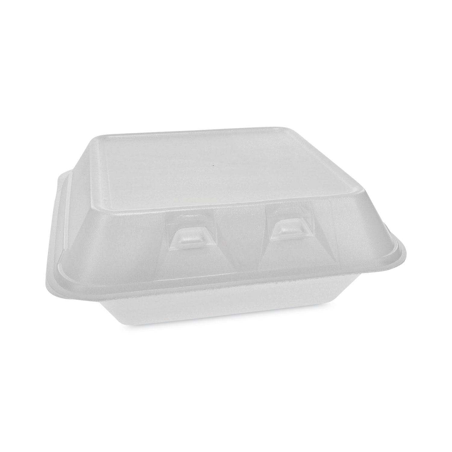 Pactiv Evergreen SmartLock Foam Hinged Lid Container, Medium, 3 Compartments, 8 x 8.5 x 3, White, 150/Carton - Bloom Skins