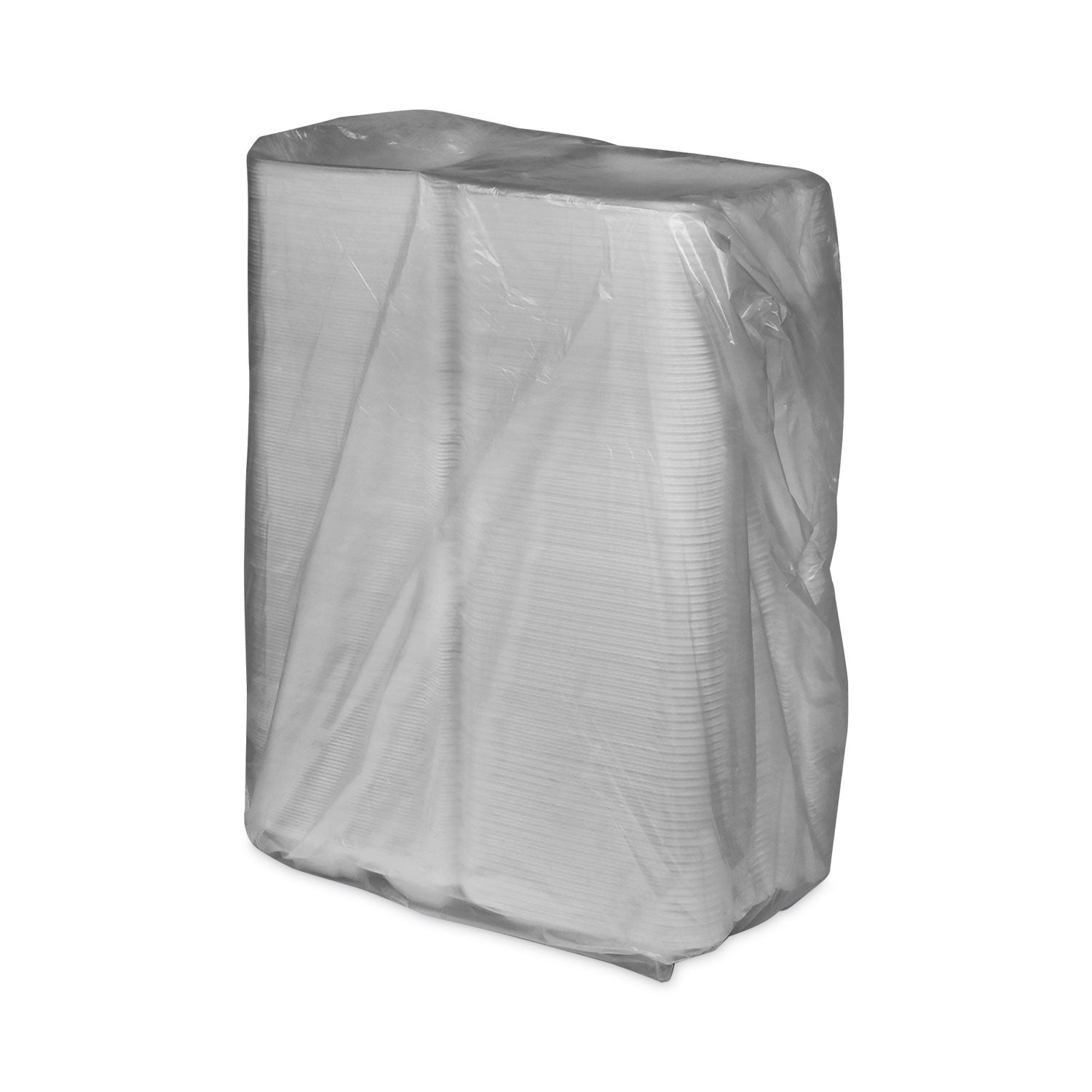 Pactiv Evergreen Vented Foam Hinged Lid Container, Dual Tab Lock Economy, 3 Compartments, 9.13 x 9 x 3.25, White, 150/Carton