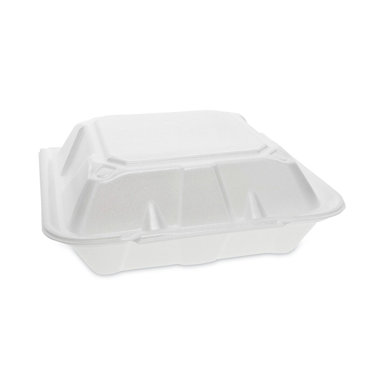 Pactiv Vented Foam Hinged Lid Container | 3-Comp