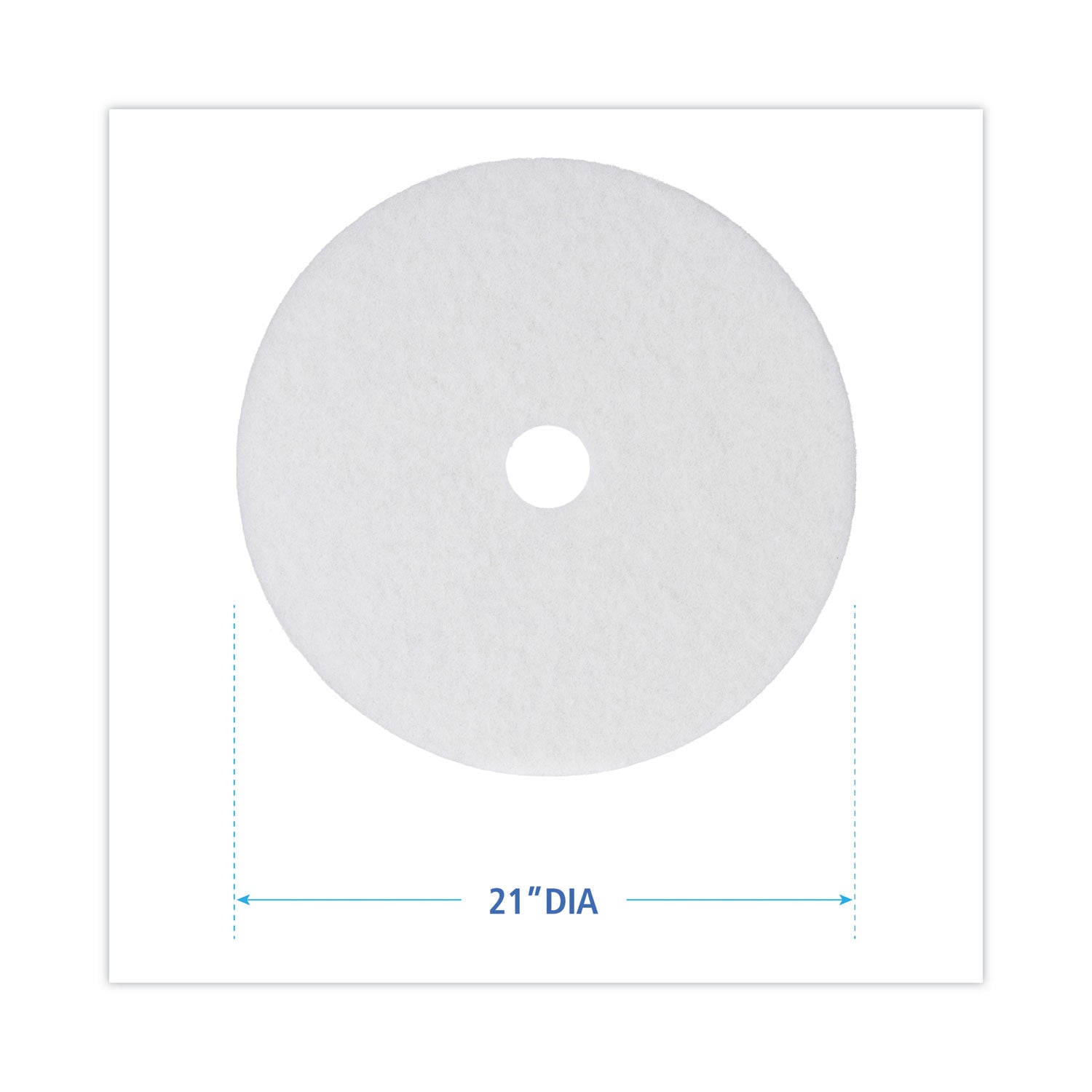 Boardwalk® Polishing Floor Pads, 21" Diameter, White, 5/carton