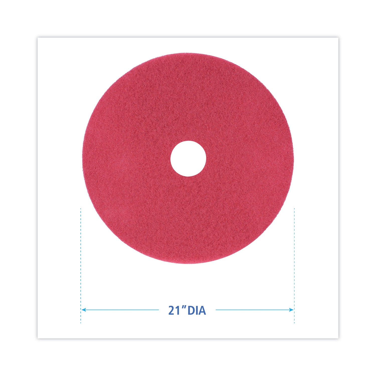 Boardwalk® Buffing Floor Pads, 21" Diameter, Red, 5/carton