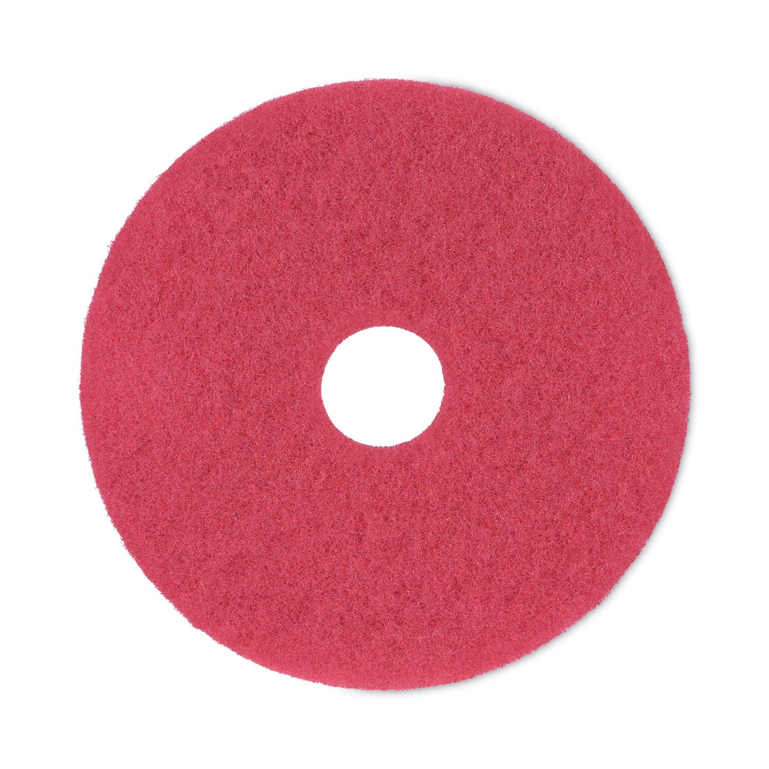 Boardwalk® Buffing Floor Pads, 17" Diameter, Red, 5/carton