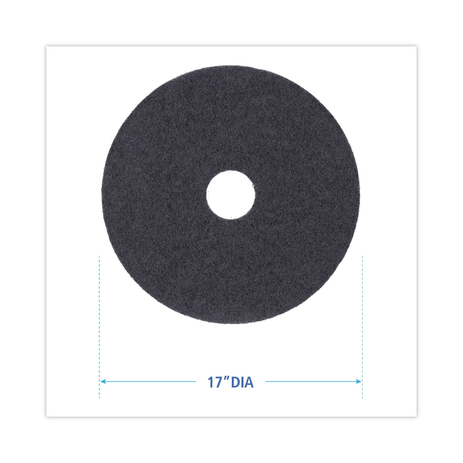 Boardwalk® Stripping Floor Pads, 17" Diameter, Black, 5/carton