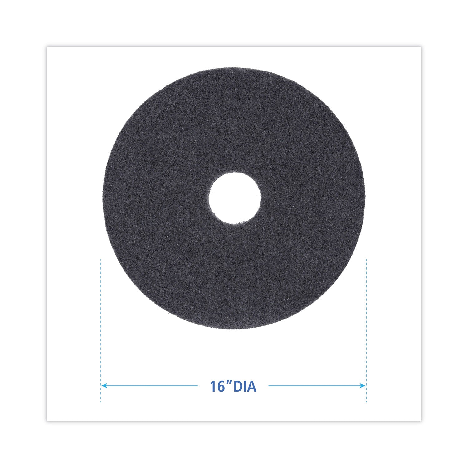 Boardwalk® Stripping Floor Pads, 16" Diameter, Black, 5/carton