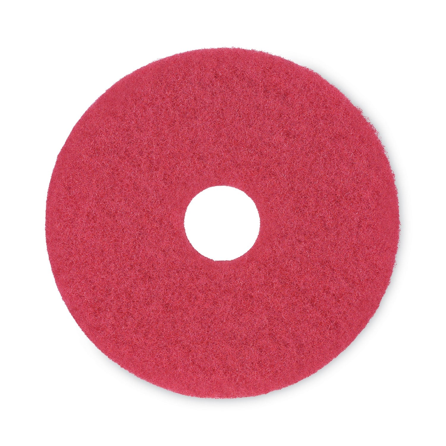Boardwalk® Buffing Floor Pads, 15" Diameter, Red, 5/carton