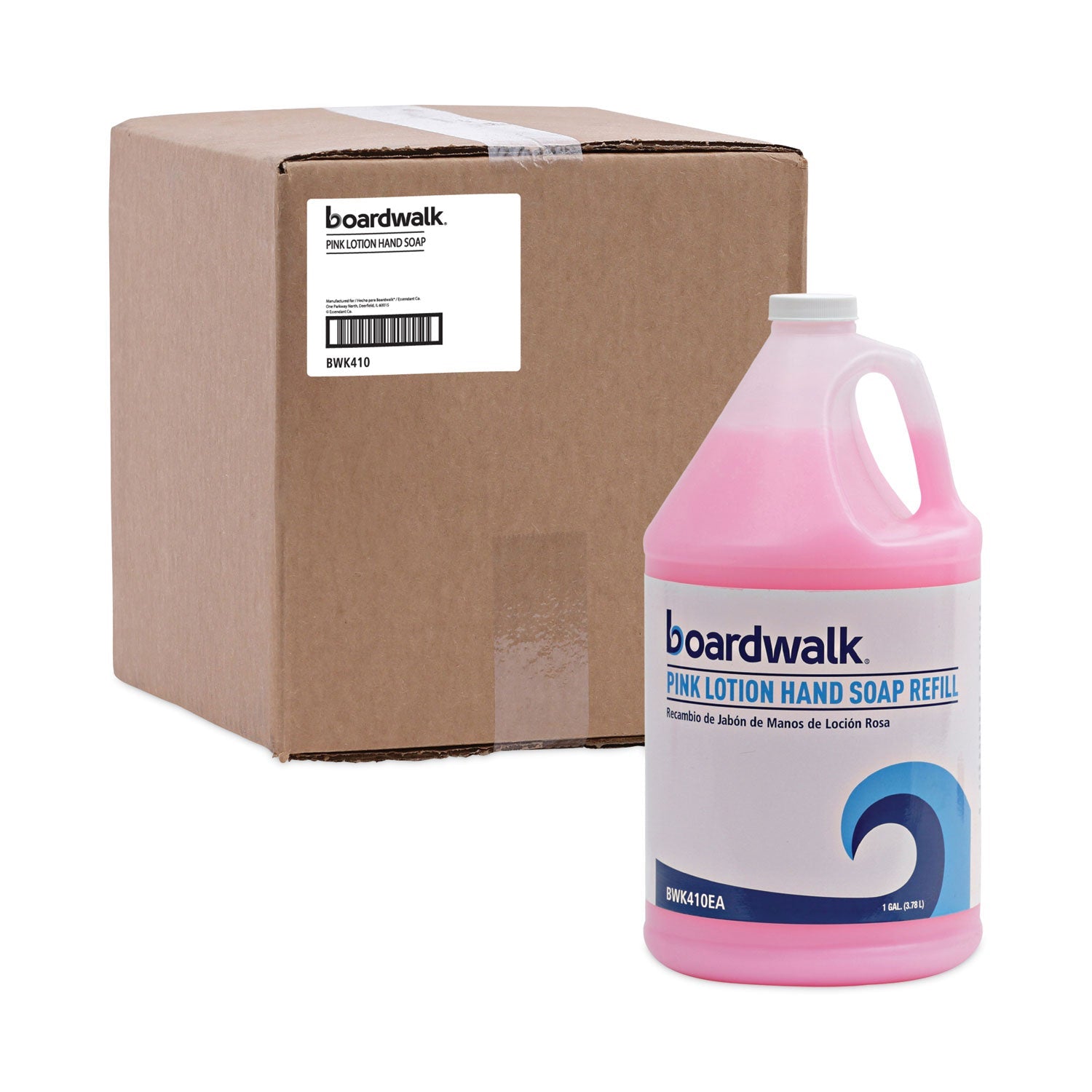 Boardwalk® Mild Cleansing Pink Lotion Hand Soap Refill, Cherry Scent, 1 gal Bottle, 4/Carton
