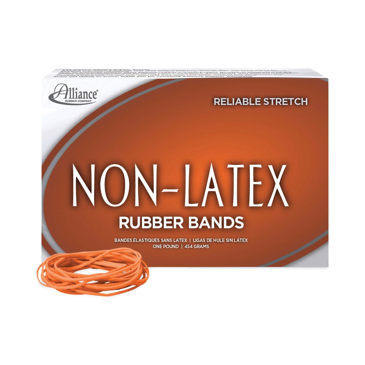 Non-Latex Rubber Bands | Size 19 | Orange | 1 Lb