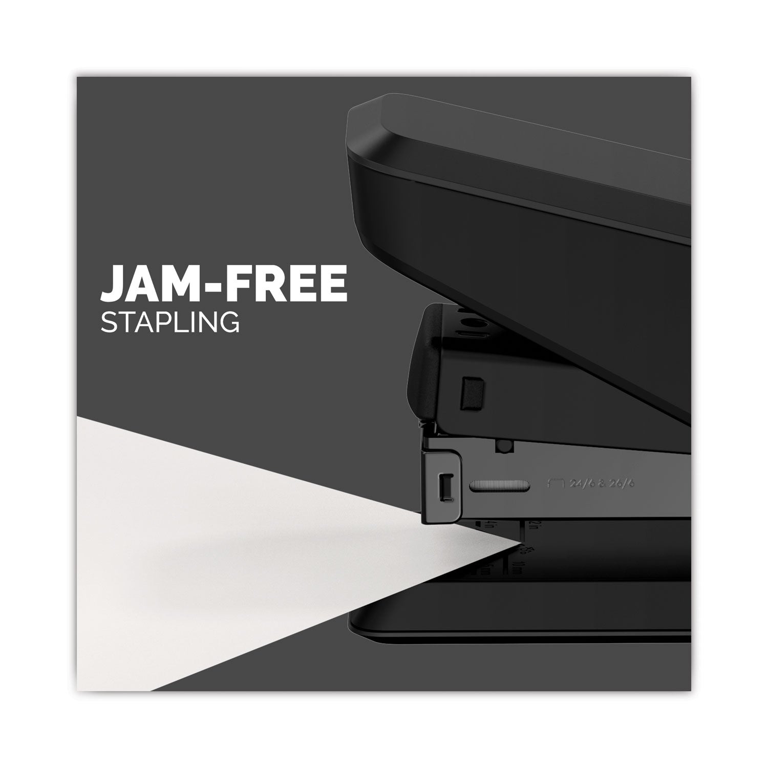 Fellowes® LX840 EasyPress Half Strip Stapler with Antimicrobial Protection, 25-Sheet Capacity, Black - Bloom Skins