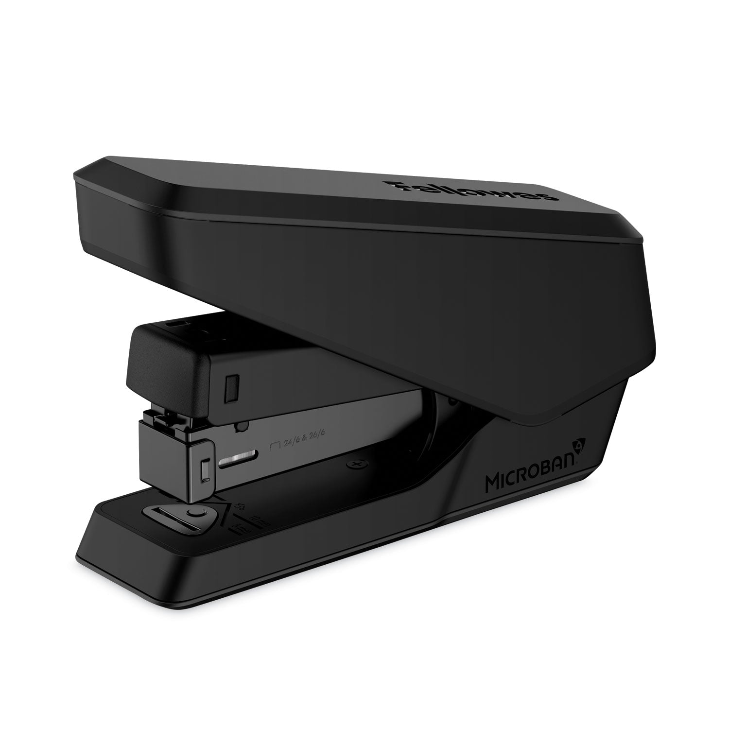 Fellowes® LX840 EasyPress Half Strip Stapler with Antimicrobial Protection, 25-Sheet Capacity, Black - Bloom Skins