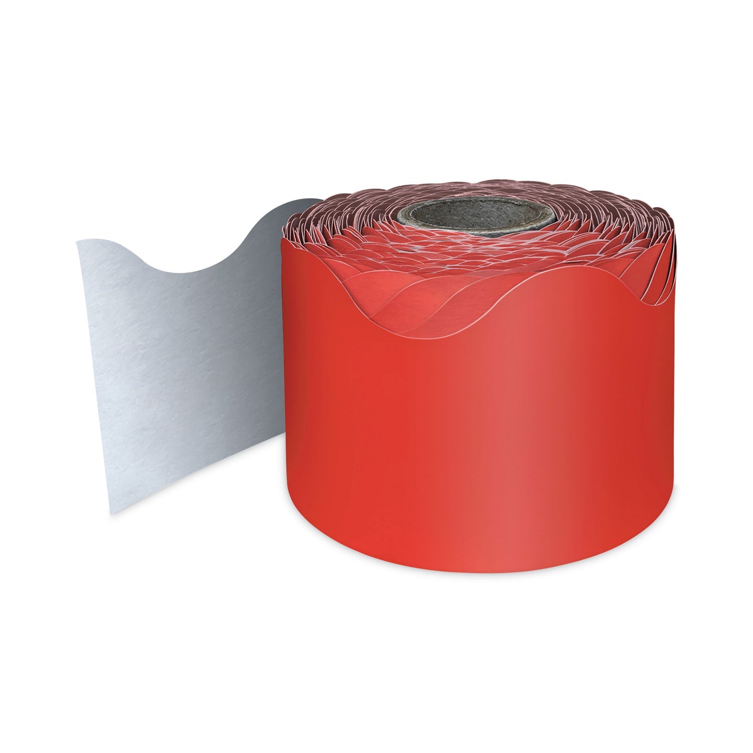 Back to School Rolled Border | Red, Scalloped