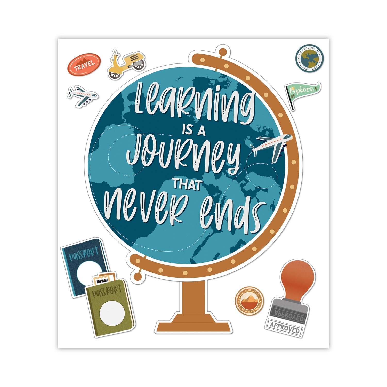 Carson-Dellosa Education Motivational Bulletin Board Sets, 45-Piece Set, Learning Is a Journey, 30.1" x 24", Multicolor