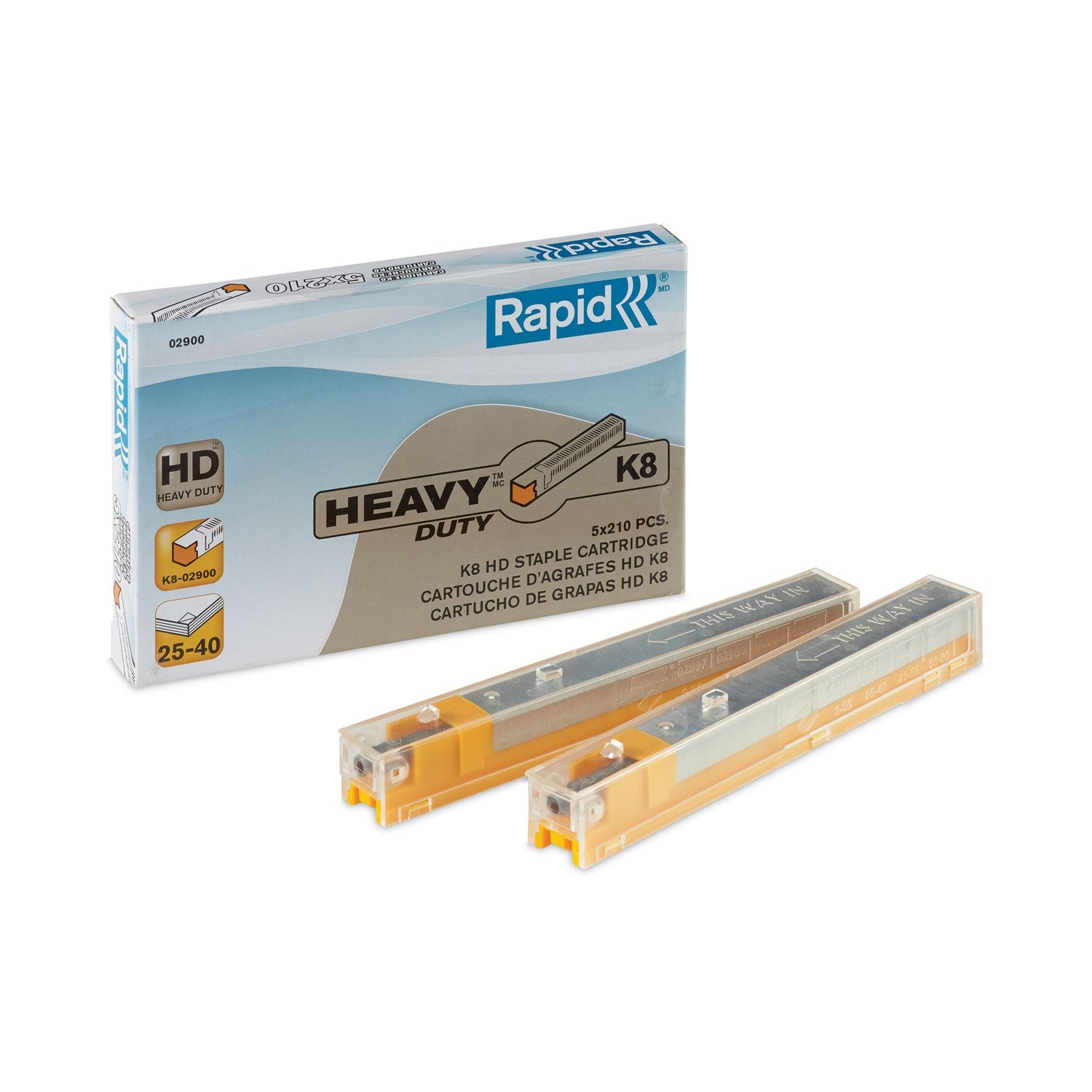 Rapid® Staple Cartridge, 0.31" Leg, 0.5" Crown, Steel, 210/cartridge, 5 Cartridges/pack, 1,050/pack