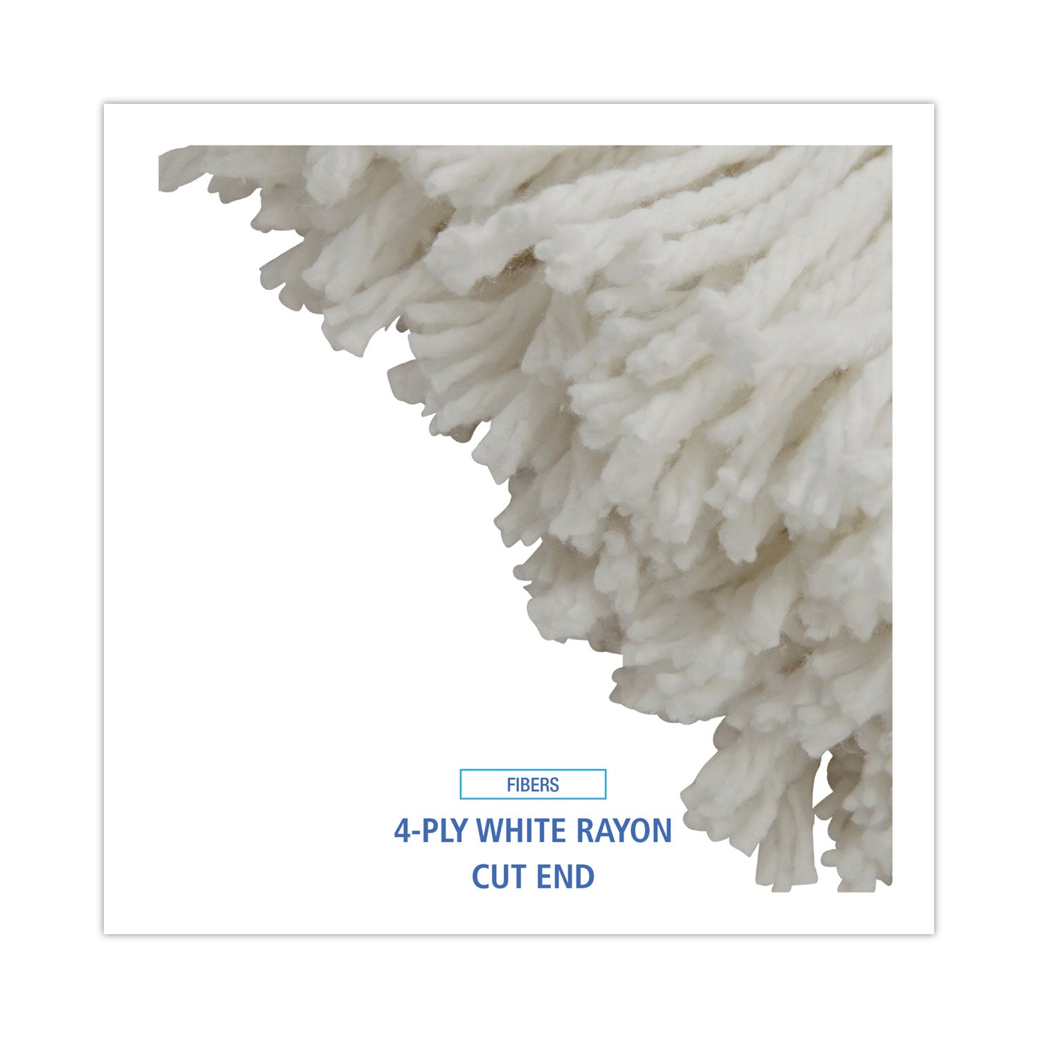 Boardwalk® Cut-End Lie-Flat Mop Head, Rayon, 16oz, White, 12/carton - Bloom Skins