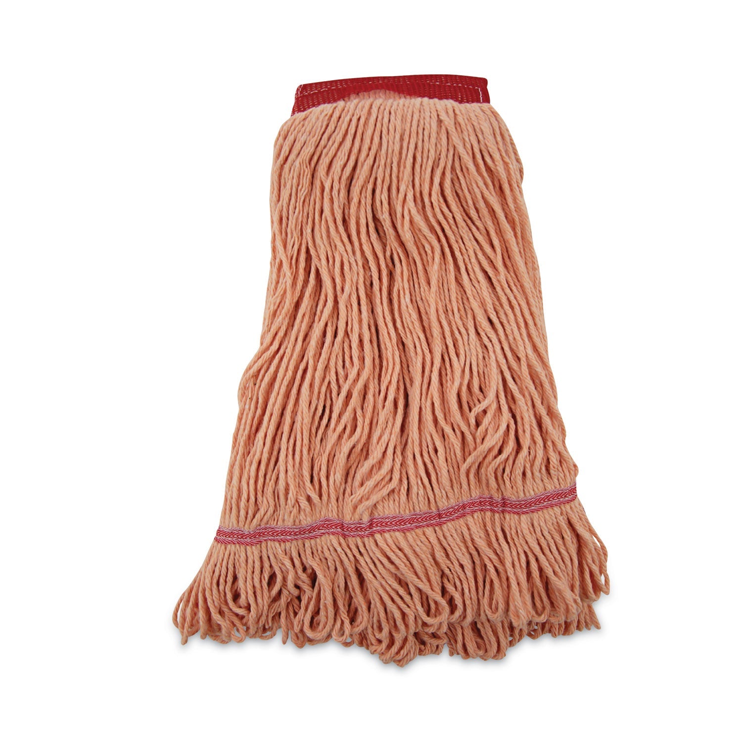 Boardwalk® Super Loop Wet Mop Head, Cotton/synthetic Fiber, 5" Headband, Large Size, Orange, 12/carton