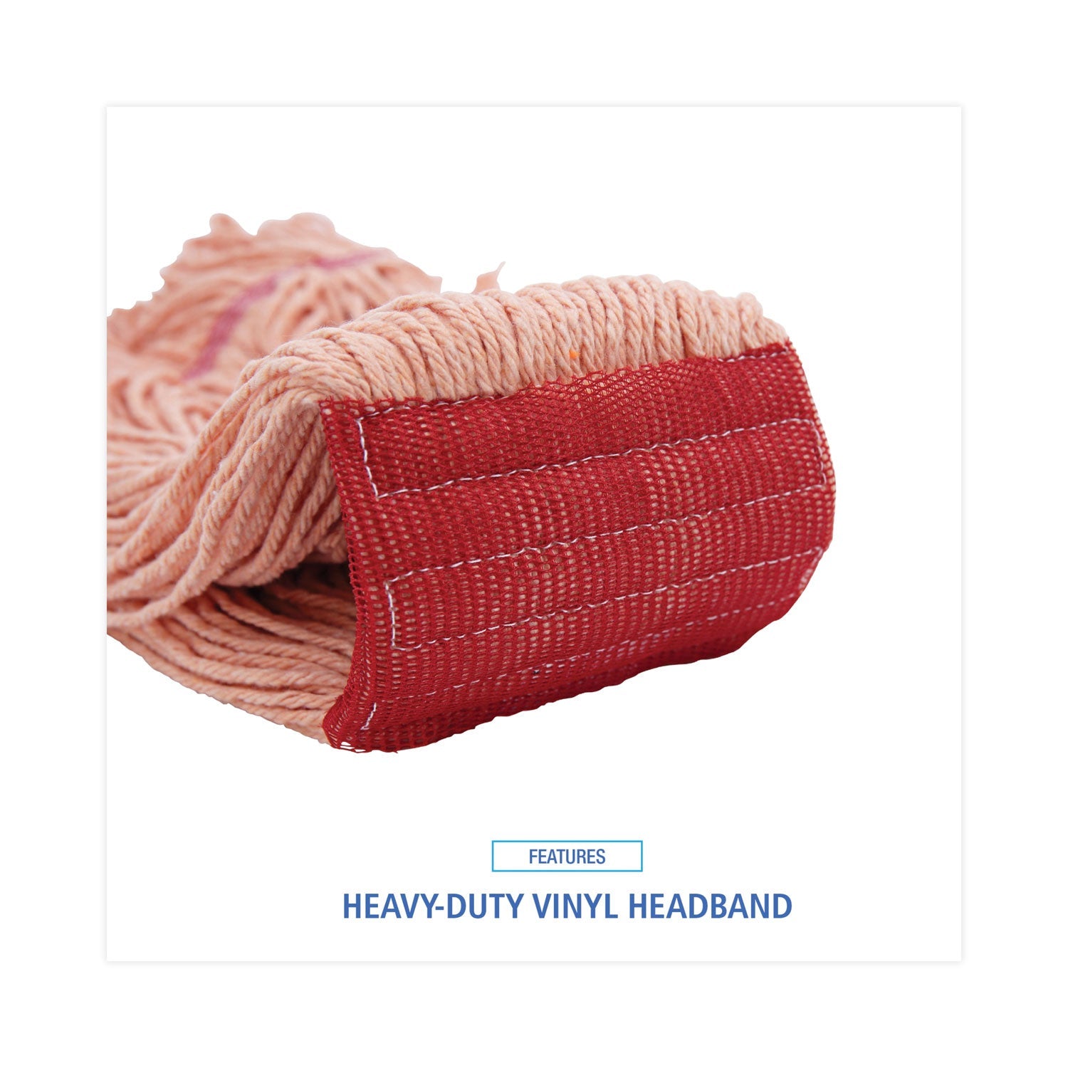 Boardwalk® Super Loop Wet Mop Head, Cotton/synthetic Fiber, 5" Headband, Large Size, Orange, 12/carton