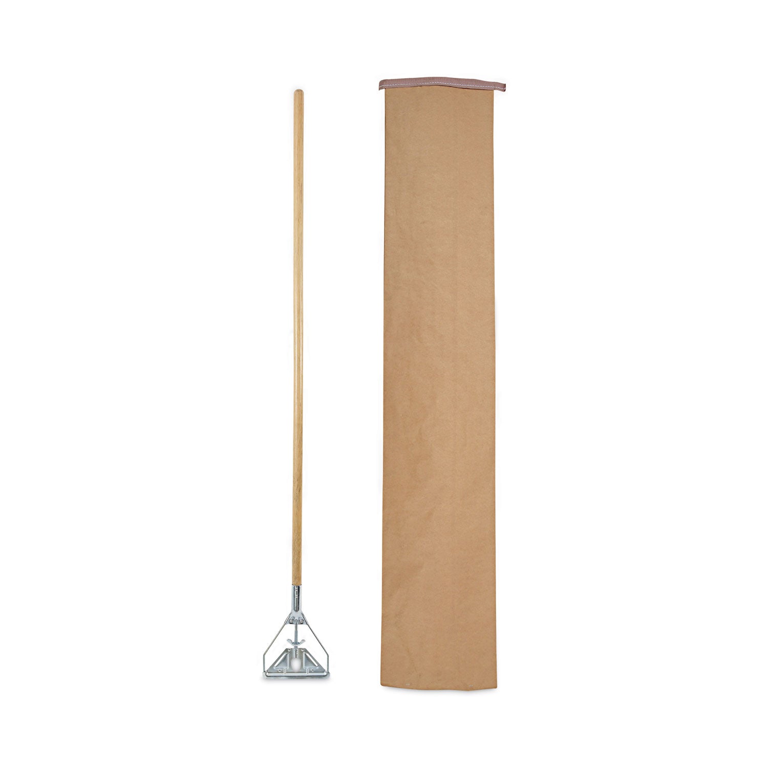 Boardwalk® Screw Clamp Metal Head Wooden Mop Handle, #20+, 1.13" dia x 62", Natural