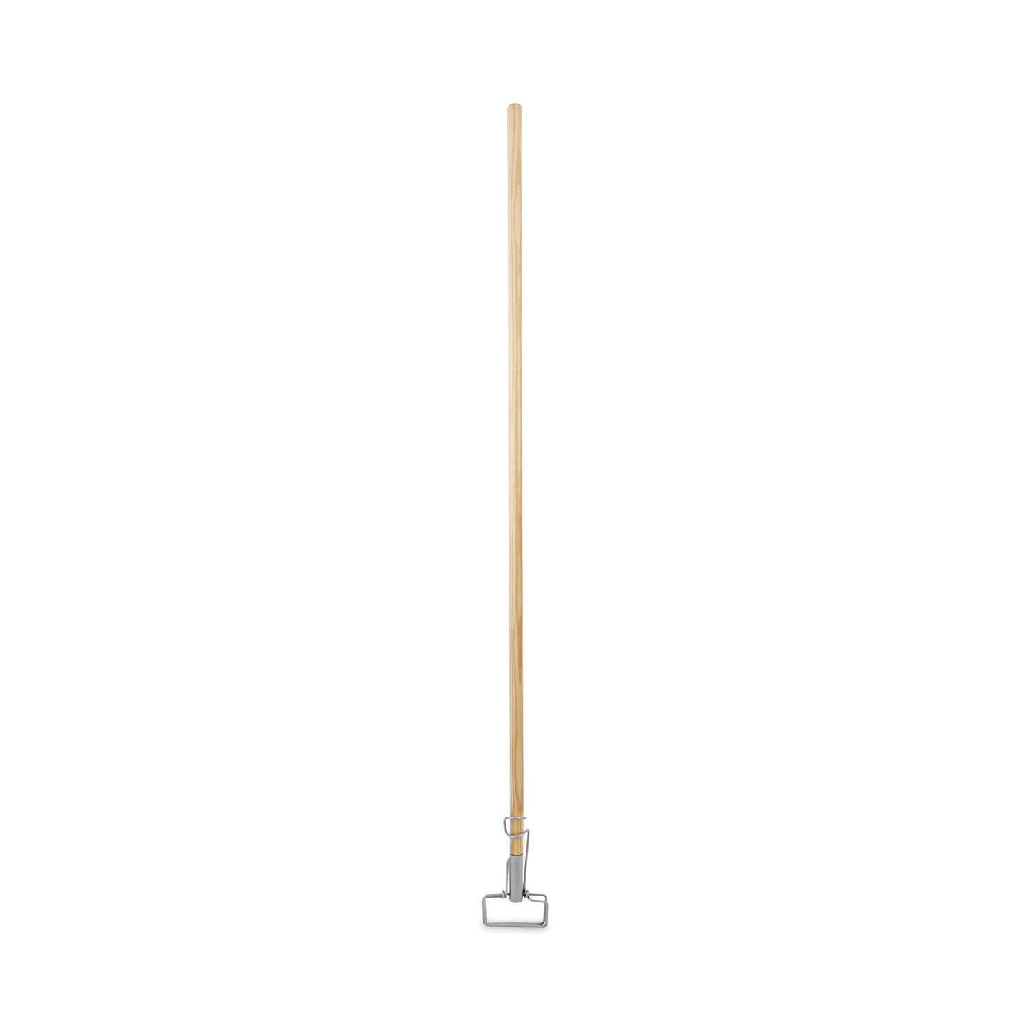 Boardwalk® Spring Grip Metal Head Mop Handle for Most Mop Heads, Wood, 60", Natural