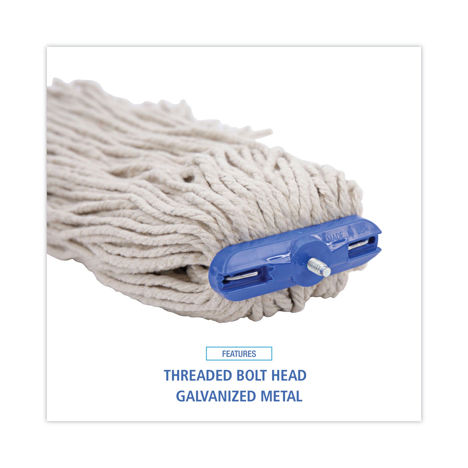 Boardwalk® Cut-End Lie-Flat Wet Mop Head, Cotton, 24oz, White