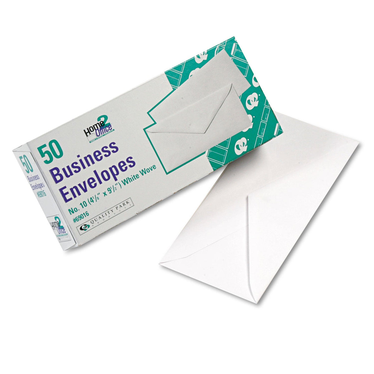 Quality Park™ White Wove Business Envelope Convenience Packs, #10, Bankers Flap, Gummed Closure, 4.13 X 9.5, White, 50/box