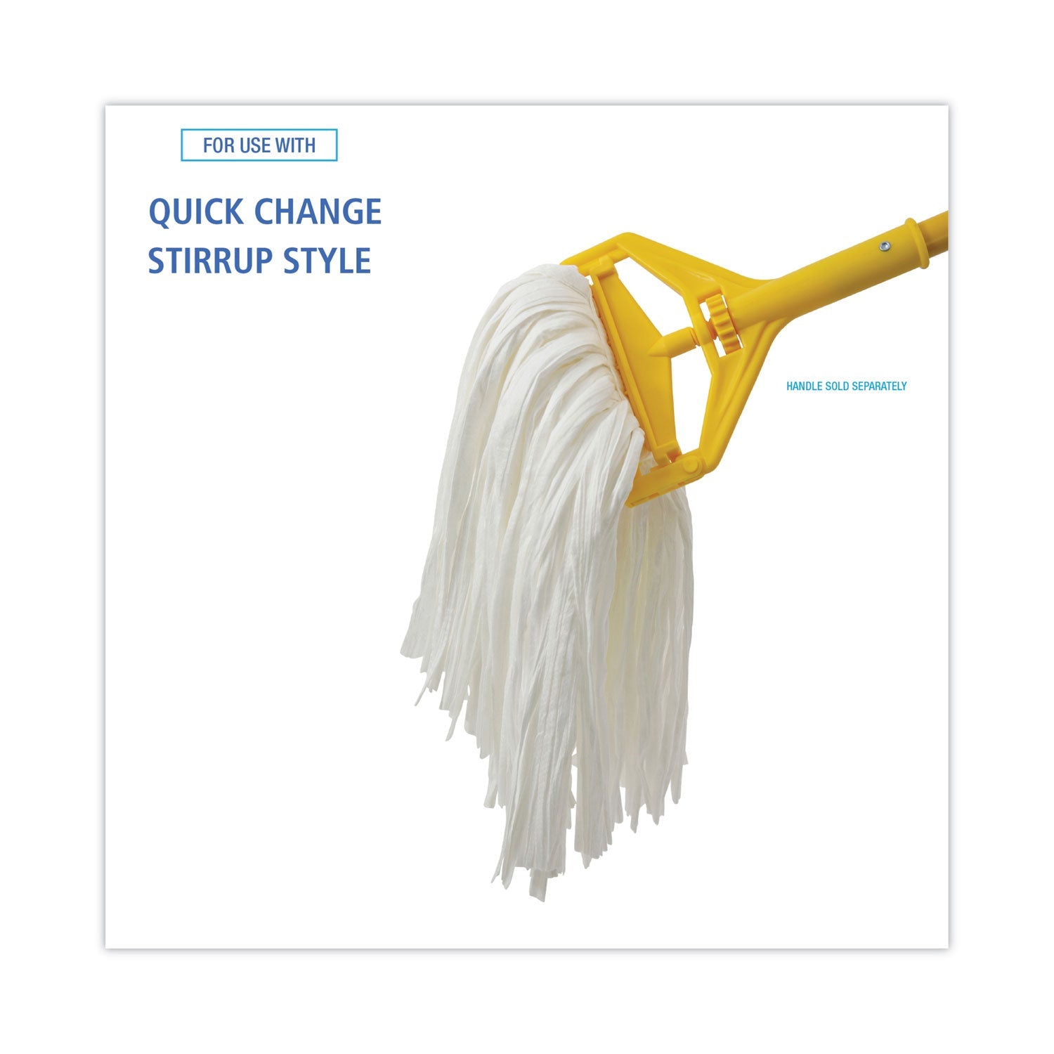 Boardwalk® Nonwoven Cut End Edge Mop, Rayon/polyester, #24, White, 12/carton