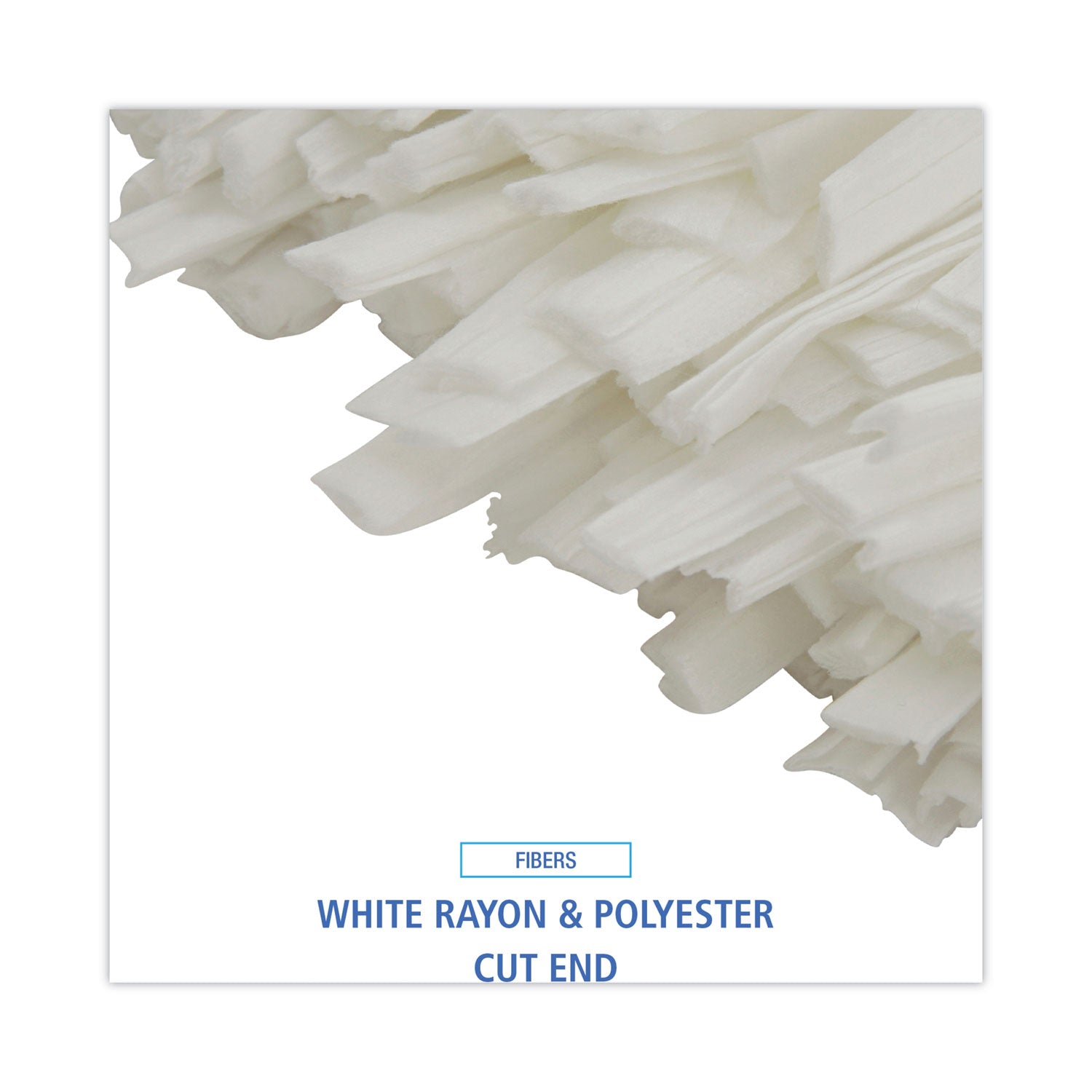 Boardwalk® Nonwoven Cut End Edge Mop, Rayon/polyester, #24, White, 12/carton