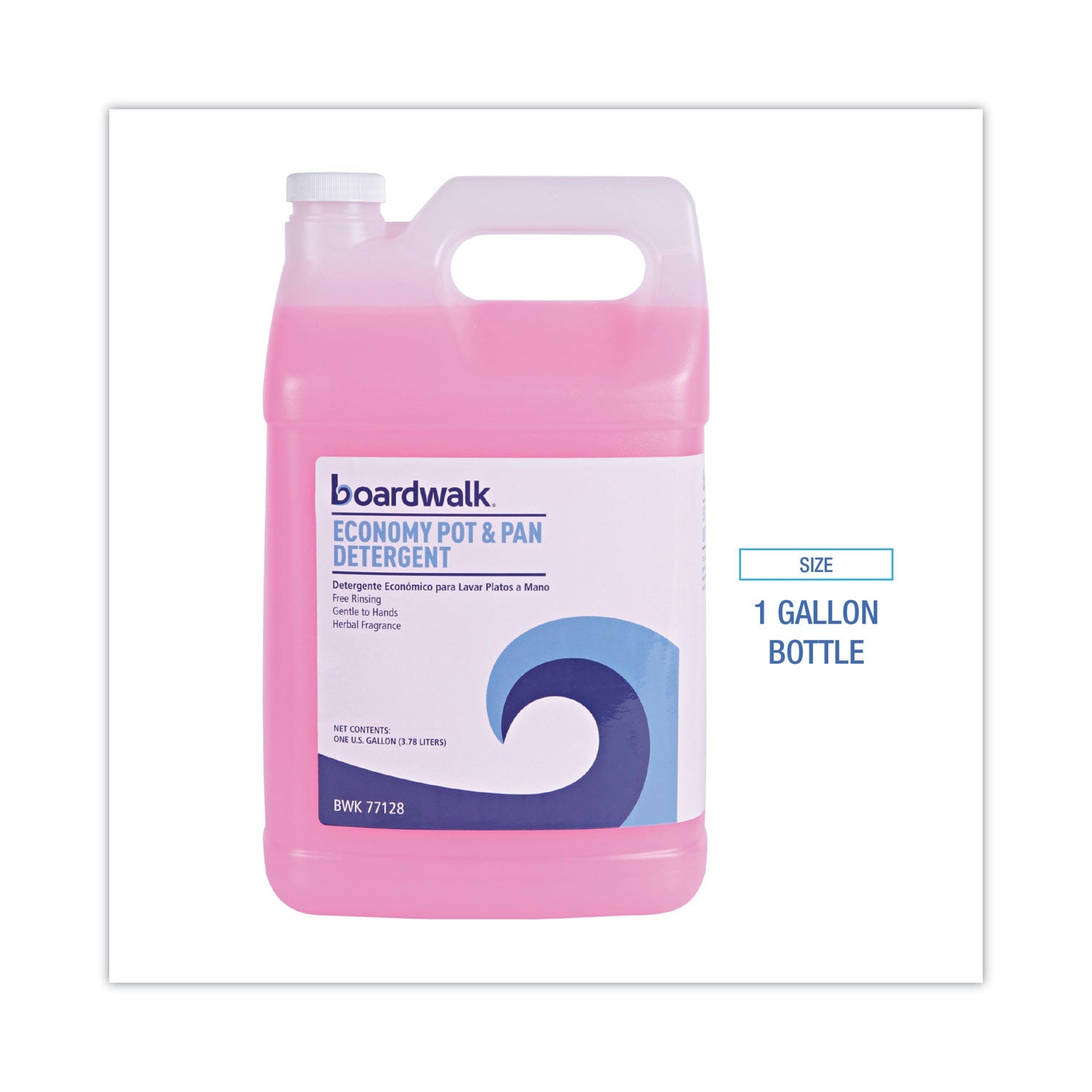 Boardwalk® Industrial Strength Pot and Pan Hand Dishwashing Detergent, Herbal Scent, 1 gal Bottle