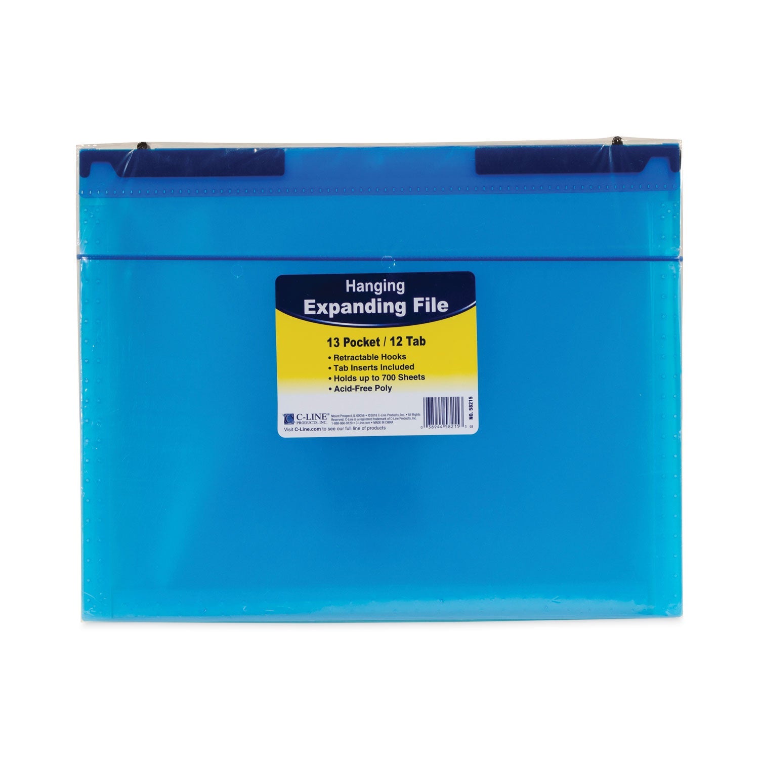 Expanding File with Hang Tabs | 12-Section, Blue