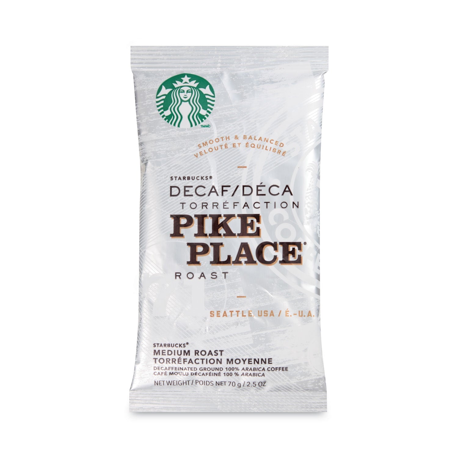 Starbucks® Coffee, Pike Place Decaf, 2 1/2 Oz Packet, 18/box