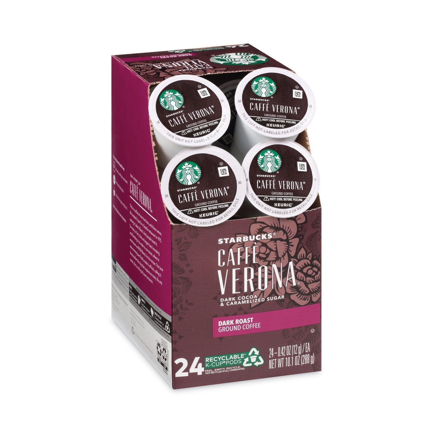 Starbucks® Caffe Verona Coffee K-Cups Pack, 24/box, 4 Boxes/carton