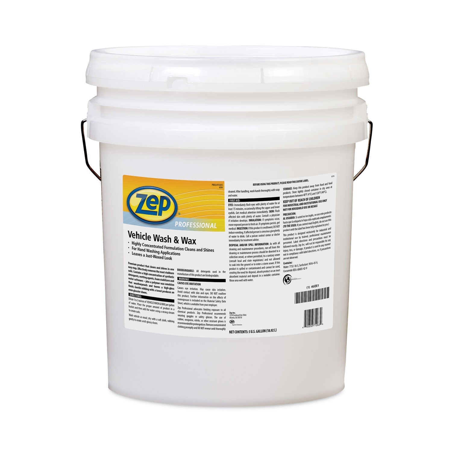 Zep Commercial® Vehicle Wash and Wax, 5 gal Pail - Bloom Skins