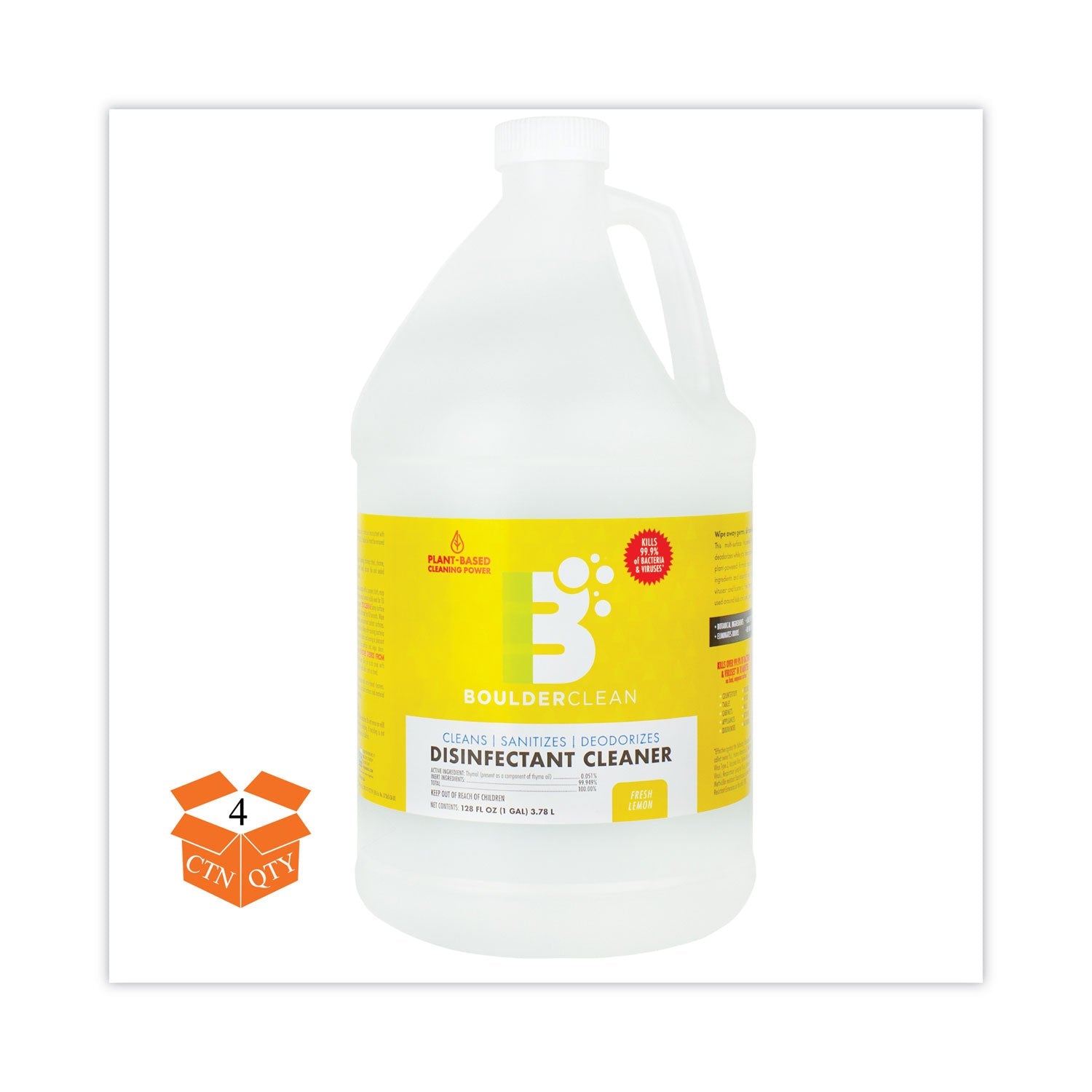 Disinfectant Cleaner | Lemon Scent | 128 oz