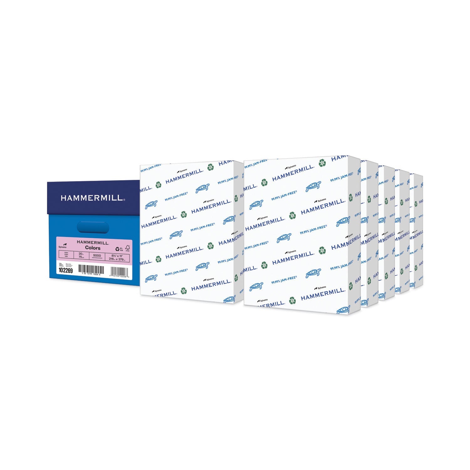 Hammermill® Colors Print Paper, 20 lb Bond Weight, 8.5 x 11, Lilac, 500 Sheets/Ream, 10 Reams/Carton