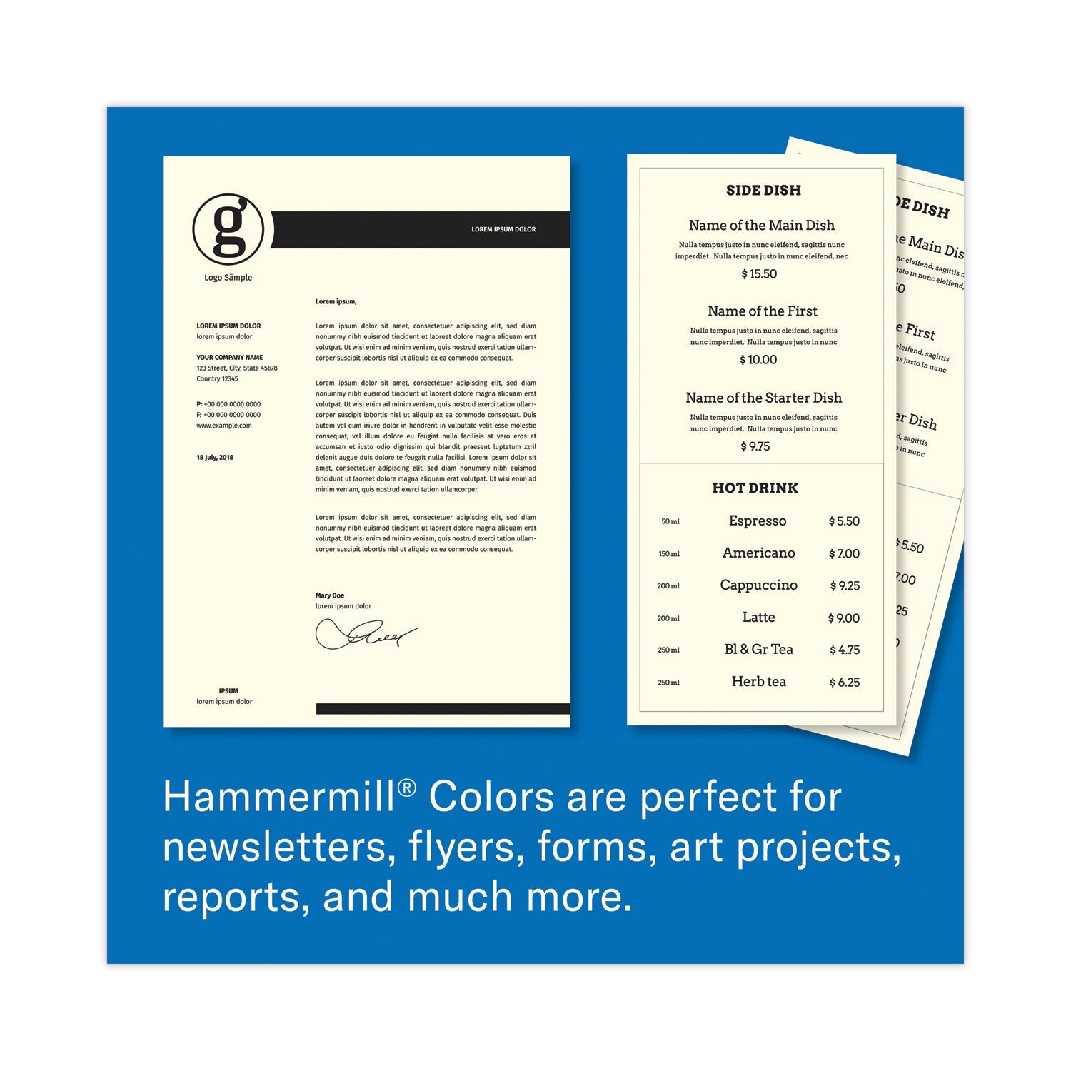 Hammermill® Colors Print Paper, 20 lb Bond Weight, 8.5 x 11, Cream, 500/Ream