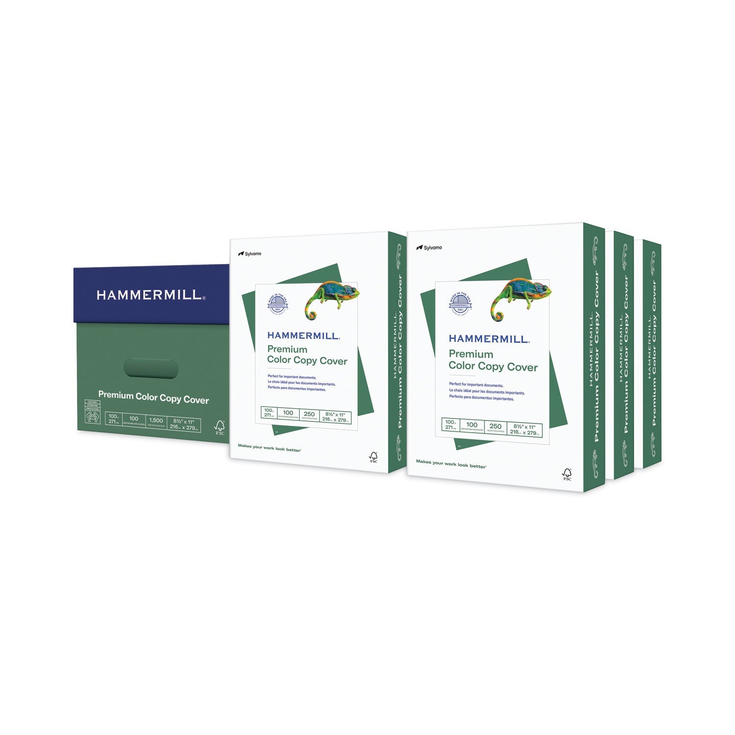 Hammermill® Premium Color Copy Cover, 100 Bright, 100 lb Cover Weight, 8.5 x 11, 250 Sheets/Pack, 6 Packs/Carton