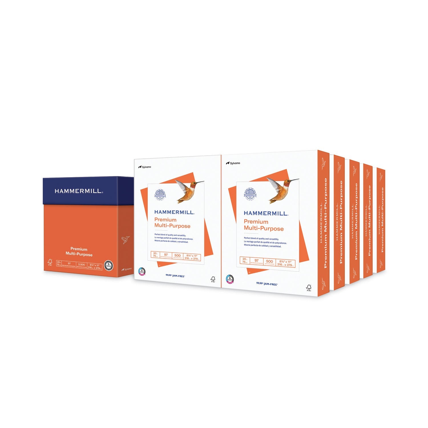 Hammermill® Premium Multipurpose Print Paper, 97 Bright, 20 lb Bond Weight, 8.5 x 11, White, 500 Sheets/Ream, 10 Reams/Carton