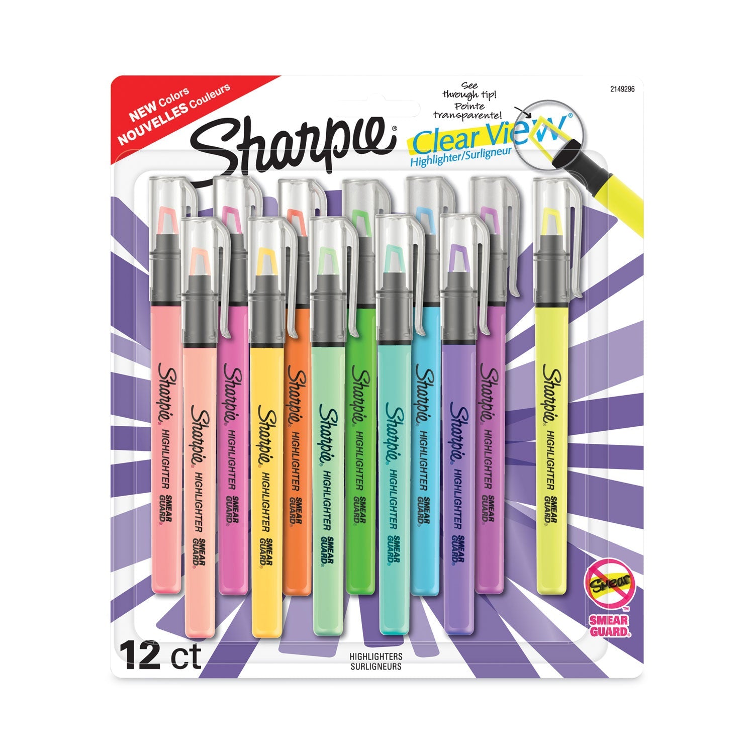 Clearview Pen-Style Highlighter | Sharpie®, 12-Pack