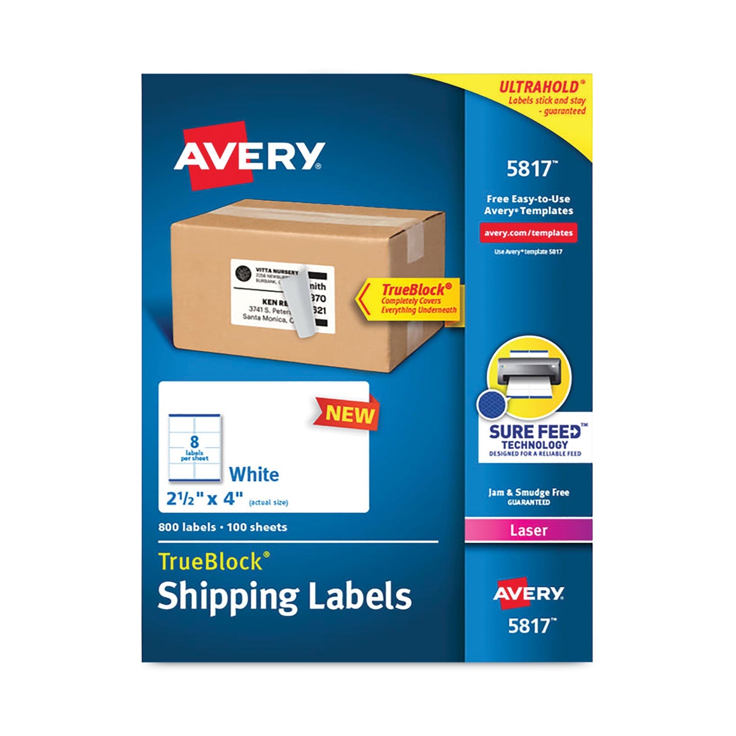 Shipping Labels with TrueBlock | Laser | 800/pack