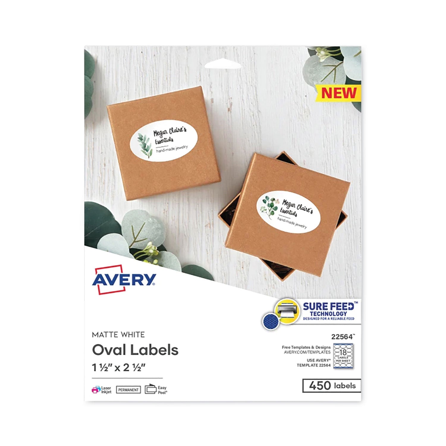 Media Labels | 1.5x2.5 White | 450/pack