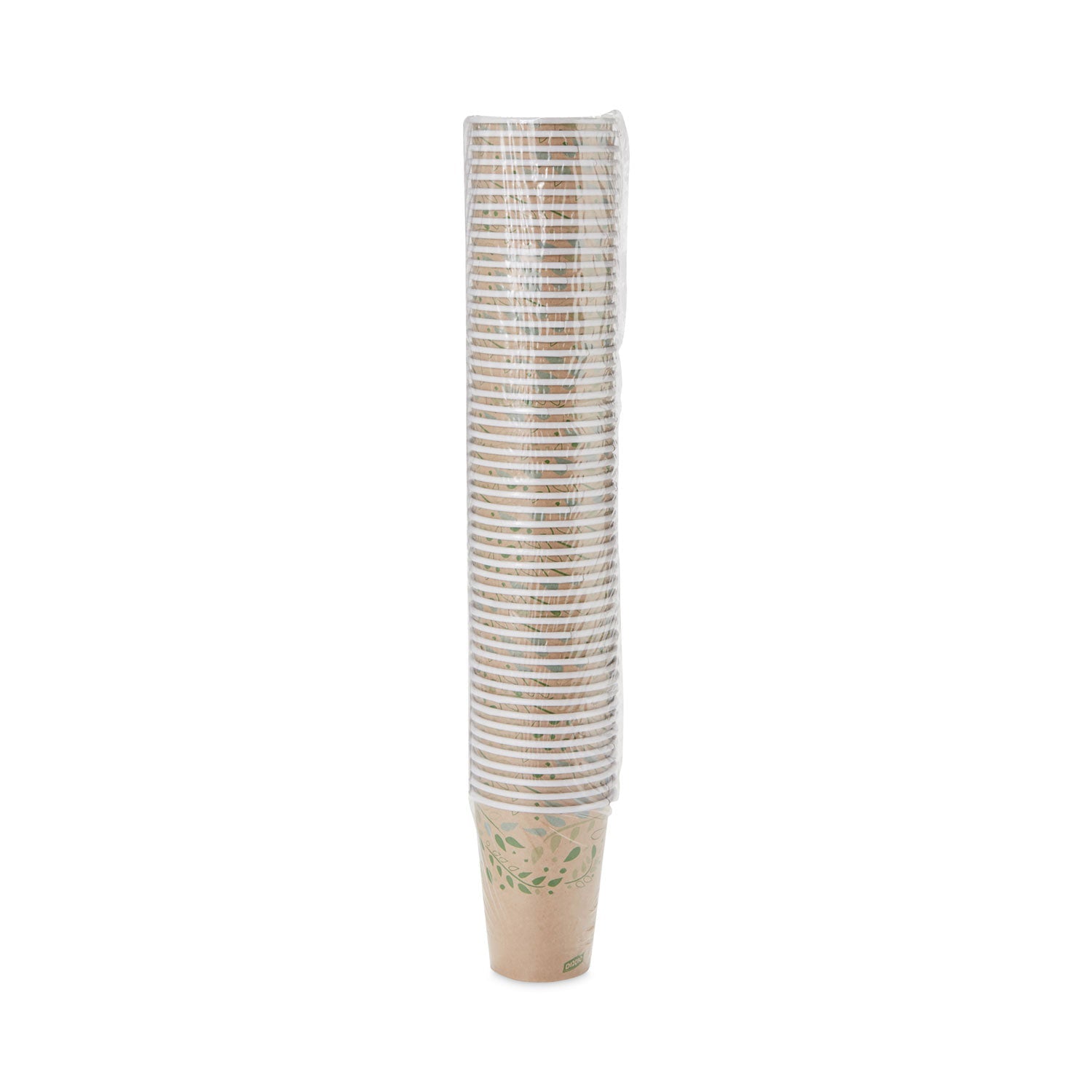 Dixie® EcoSmart Recycled Fiber Hot/Cold Cups, 12 oz, Paper, Kraft/Green, 50/Sleeve, 20 Sleeves/Carton